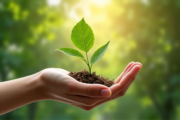 Simbolo di connessione formato da elementi naturali