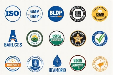 Icone di certificazioni di qualità