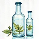 Icona di provette di laboratorio e ingredienti naturali per formulazioni pure